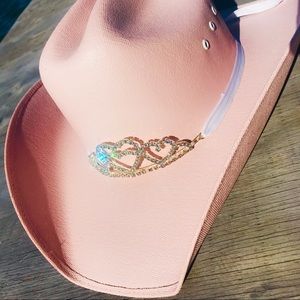Girls Cowboy Hat + Tiara + Pink + Cowgirl